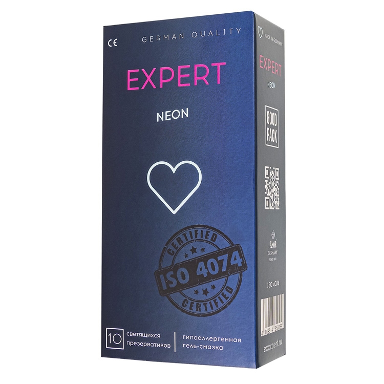 Светящиеся презервативы EXPERT Neon