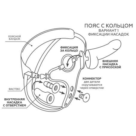 Страпон с 3 насадками Woman Simplex
